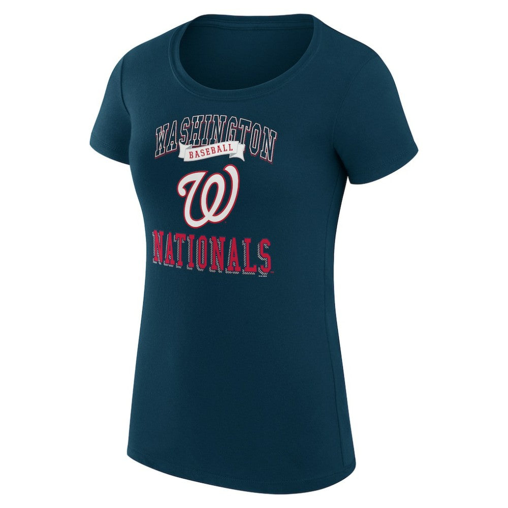 Washington Nationals G-III 4Her by Carl Banks Women's Super-Slim Fit Lightweight Team Logo Graphic T-Shirt - Navy - MLB Sale