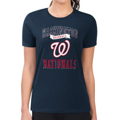 Washington Nationals G-III 4Her by Carl Banks Women's Super-Slim Fit Lightweight Team Logo Graphic T-Shirt - Navy - MLB Sale