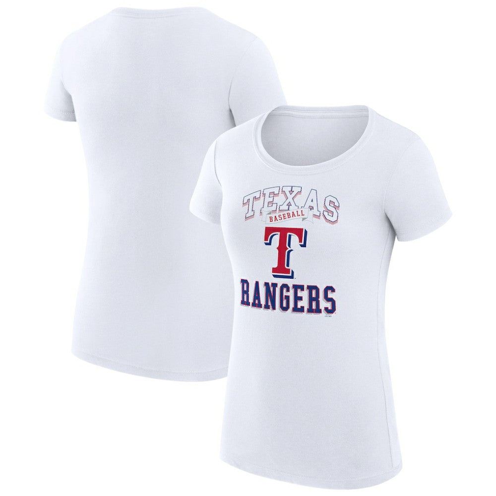 Texas Rangers G-III 4Her by Carl Banks Women's Super-Slim Fit Lightweight Team Logo Graphic T-Shirt - White - MLB Sale