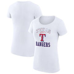 Texas Rangers G-III 4Her by Carl Banks Women's Super-Slim Fit Lightweight Team Logo Graphic T-Shirt - White - MLB Sale