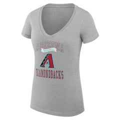 Arizona Diamondbacks G-III 4Her by Carl Banks Women's Super-Slim Fit Lightweight Team Logo Graphic V-Neck T-Shirt - Heather Gray - MLB Discount
