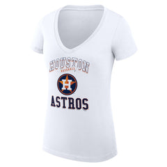 Houston Astros G-III 4Her by Carl Banks Women's Super-Slim Fit Lightweight Team Logo Graphic V-Neck T-Shirt - White - MLB Online