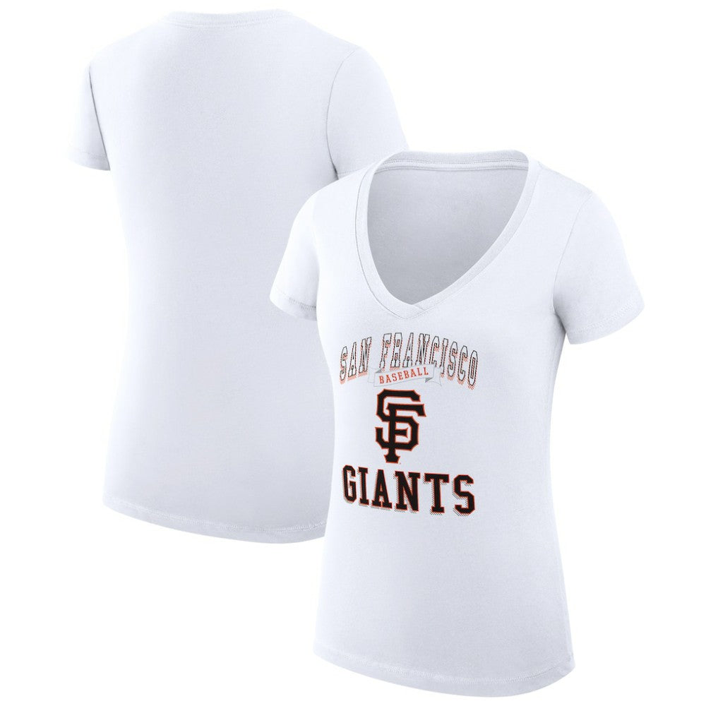 San Francisco Giants G-III 4Her by Carl Banks Women's Super-Slim Fit Lightweight Team Logo Graphic V-Neck T-Shirt - White - MLB Online