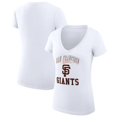 San Francisco Giants G-III 4Her by Carl Banks Women's Super-Slim Fit Lightweight Team Logo Graphic V-Neck T-Shirt - White - MLB Online