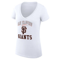 San Francisco Giants G-III 4Her by Carl Banks Women's Super-Slim Fit Lightweight Team Logo Graphic V-Neck T-Shirt - White - MLB Online
