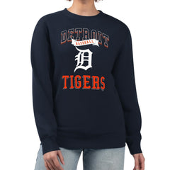 Detroit Tigers G-III 4Her by Carl Banks Women's Team Logo Graphic Tri-Blend Fleece Pullover Sweatshirt - Navy - MLB Lifestyle