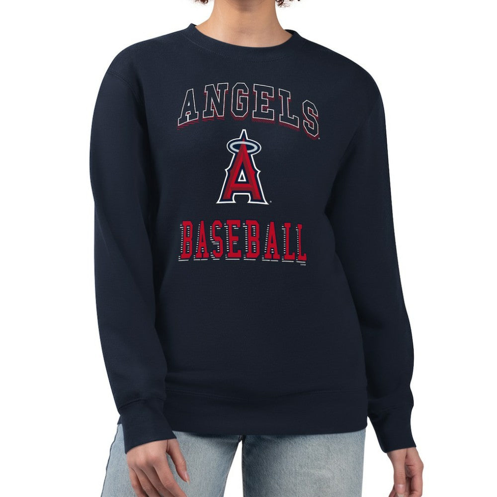 Los Angeles Angels G-III 4Her by Carl Banks Women's Team Logo Graphic Tri-Blend Fleece Pullover Sweatshirt - Navy - MLB Online