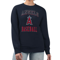 Los Angeles Angels G-III 4Her by Carl Banks Women's Team Logo Graphic Tri-Blend Fleece Pullover Sweatshirt - Navy - MLB Online