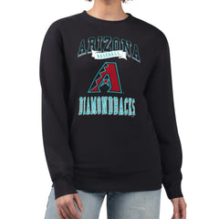 Arizona Diamondbacks G-III 4Her by Carl Banks Women's Team Logo Graphic Tri-Blend Fleece Pullover Sweatshirt - Black - MLB Lifestyle
