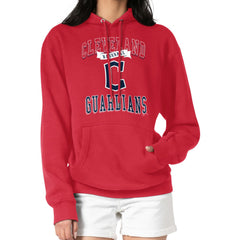 Cleveland Guardians G-III 4Her by Carl Banks Women's Team Logo Graphic Fleece Pullover Hoodie - Red - MLB on Sale