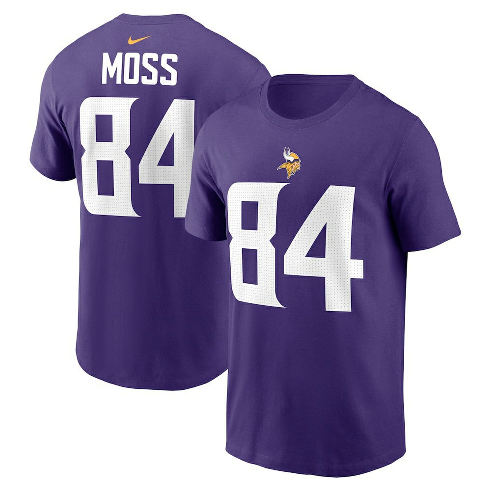 Nike Randy Moss Minnesota Vikings Retired Player Name & Number T-Shirt Purple