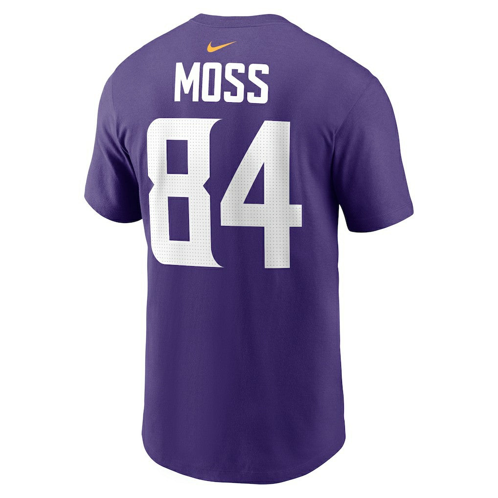 Nike Randy Moss Minnesota Vikings Retired Player Name & Number T-Shirt Purple