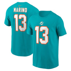 Nike Dan Marino Miami Dolphins Retired Player Name & Number T-Shirt Aqua