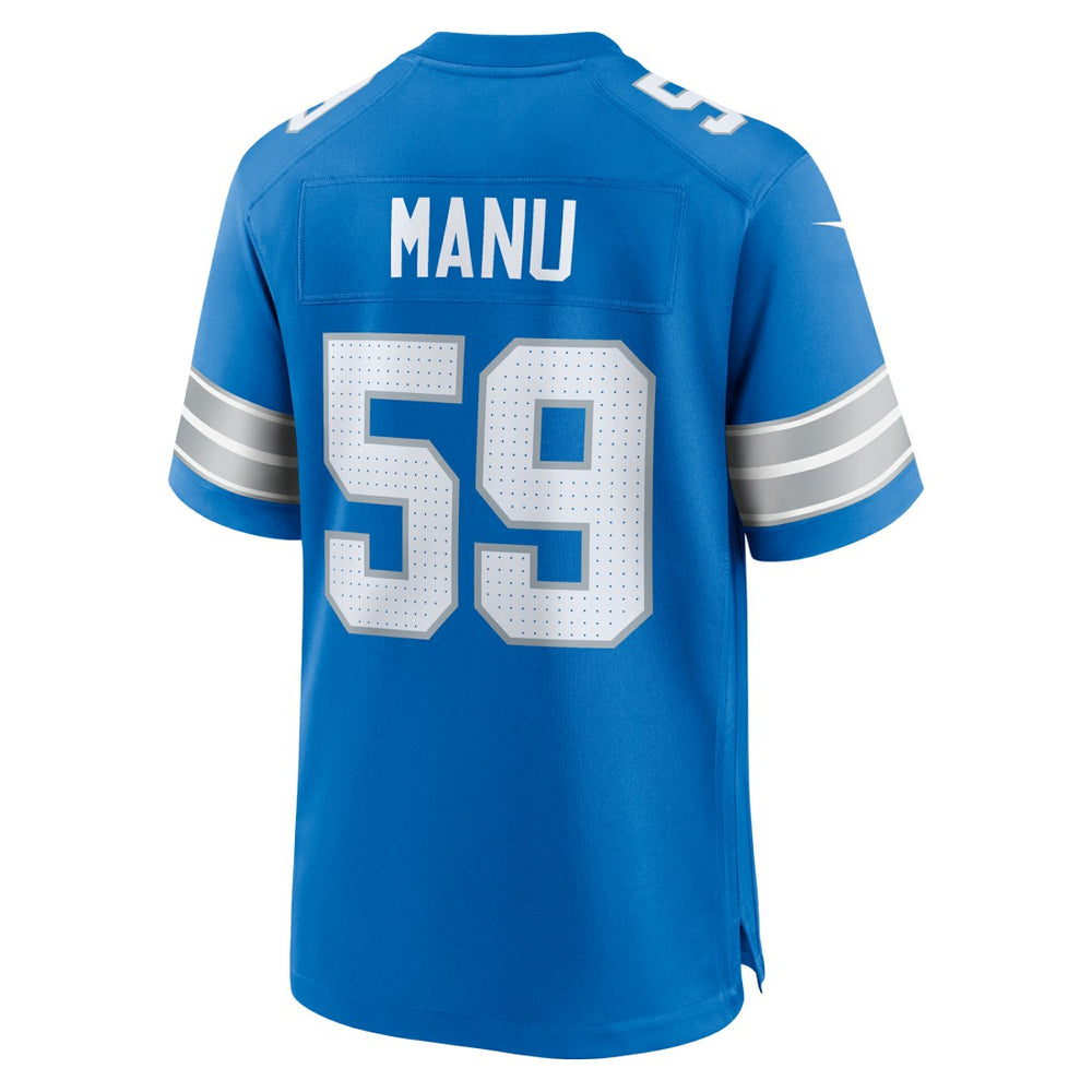 Nike Giovanni Manu Detroit Lions Team Game Jersey Blue