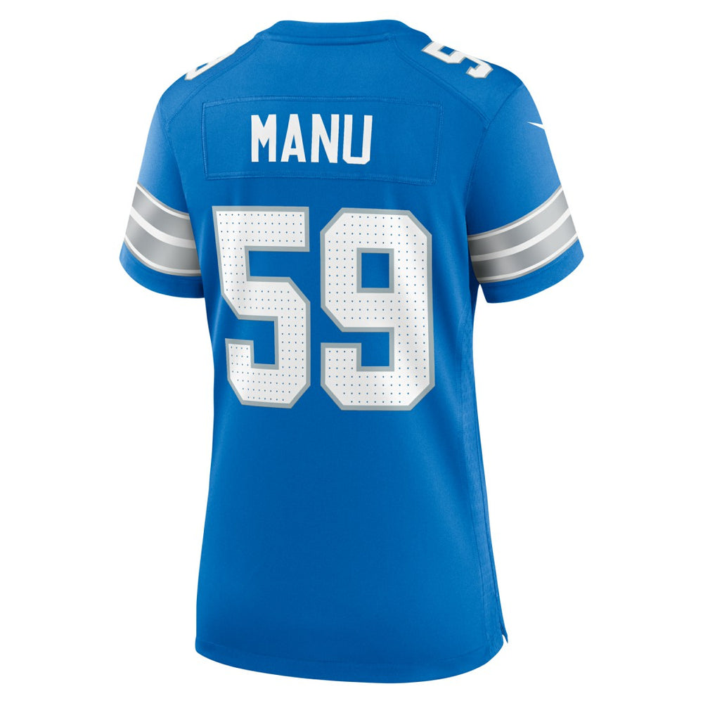 Nike Giovanni Manu Detroit Lions Women's Team Game Jersey Blue