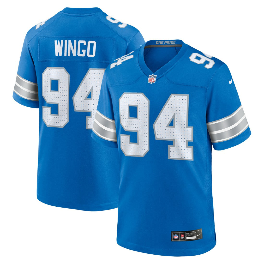 Nike Mekhi Wingo Detroit Lions Team Game Jersey Blue