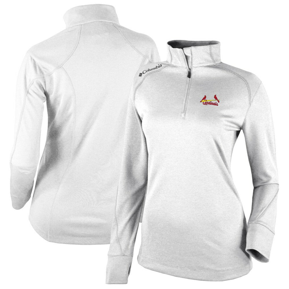 St. Louis Cardinals Columbia Women's Cooperstown Collection Shotgun 2.0 Omni-Wick Quarter-Zip Top - White - Columbia Discount