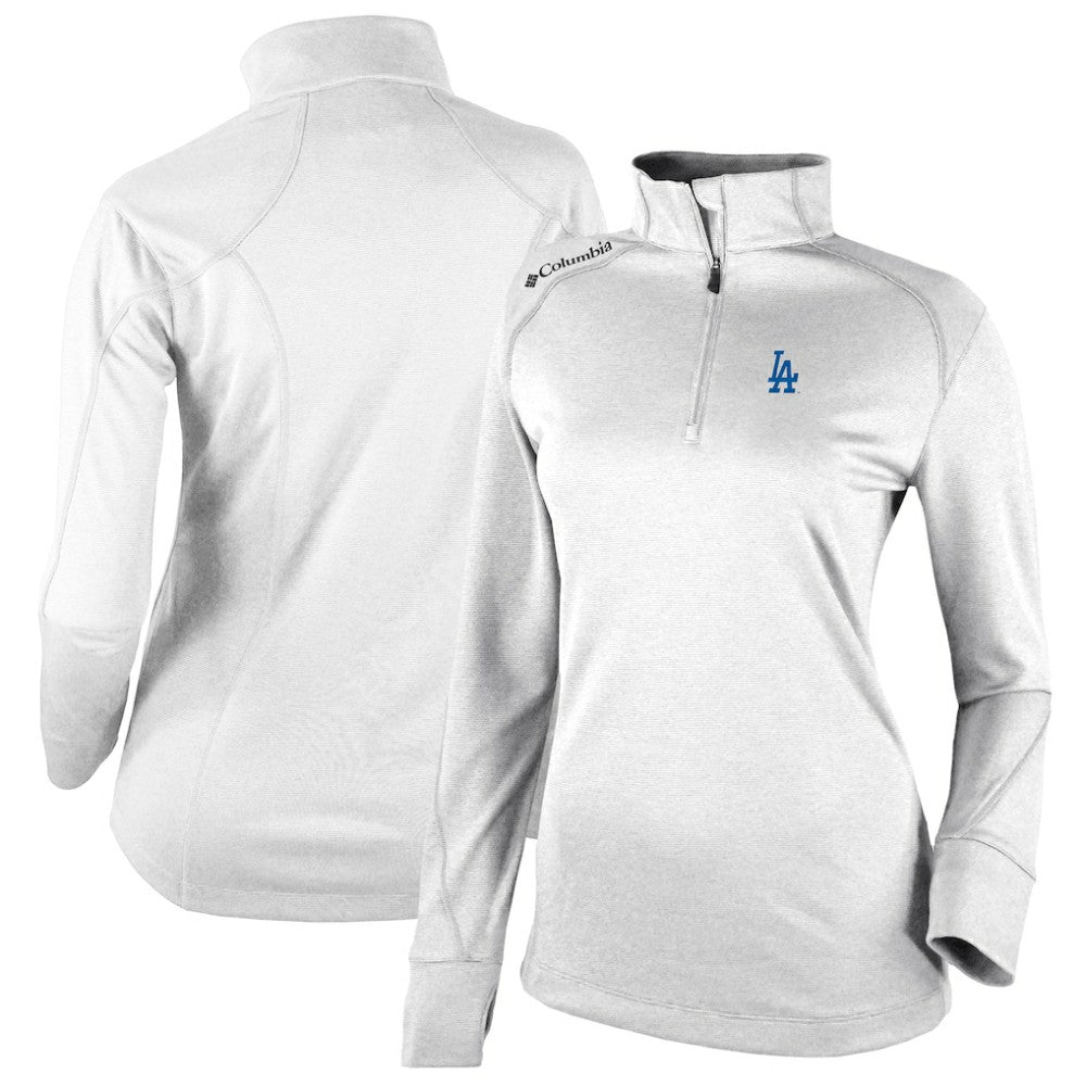 Los Angeles Dodgers Columbia Women's Cooperstown Collection Shotgun 2.0 Omni-Wick Quarter-Zip Top - White - Columbia Lifestyle
