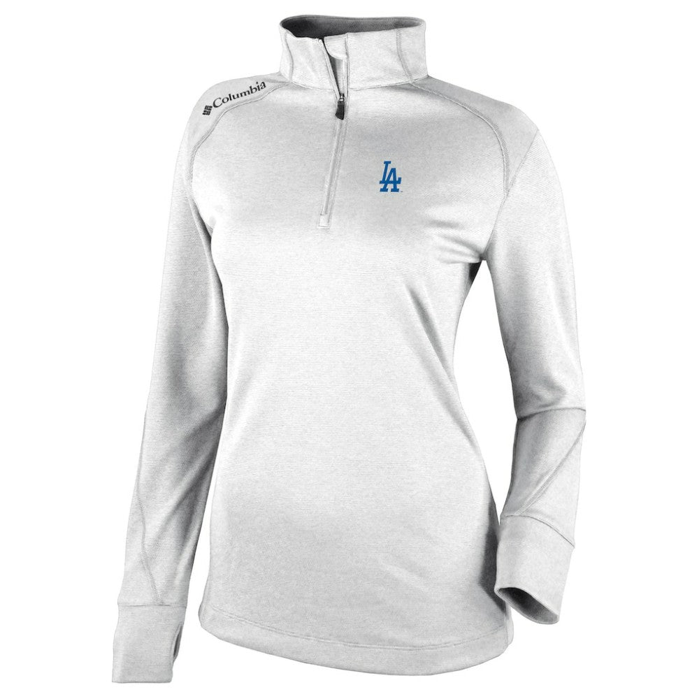 Los Angeles Dodgers Columbia Women's Cooperstown Collection Shotgun 2.0 Omni-Wick Quarter-Zip Top - White - Columbia Lifestyle