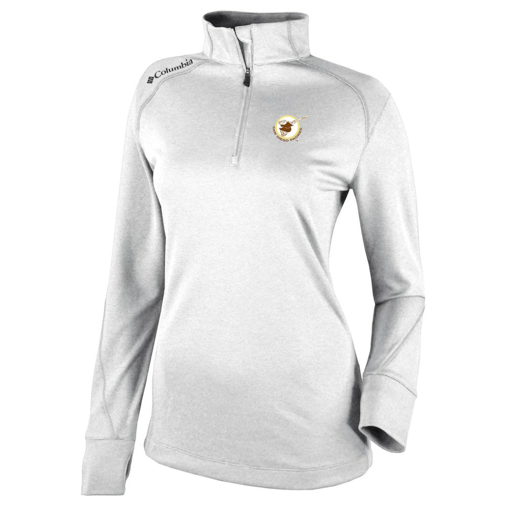 San Diego Padres Columbia Women's Cooperstown Collection Shotgun 2.0 Omni-Wick Quarter-Zip Top - White - Columbia Online