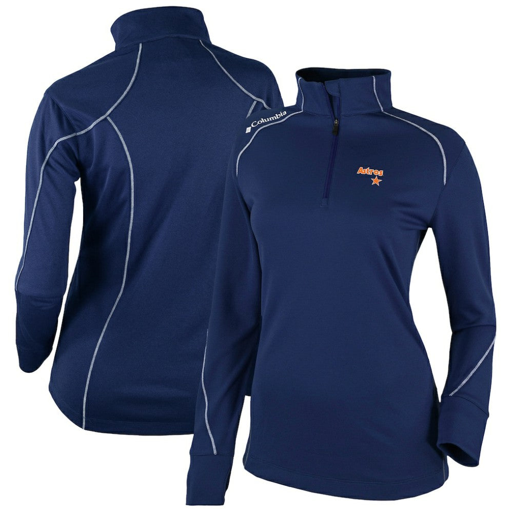 Houston Astros Columbia Women's Cooperstown Collection Shotgun 2.0 Omni-Wick Quarter-Zip Top - Navy - Columbia Discount