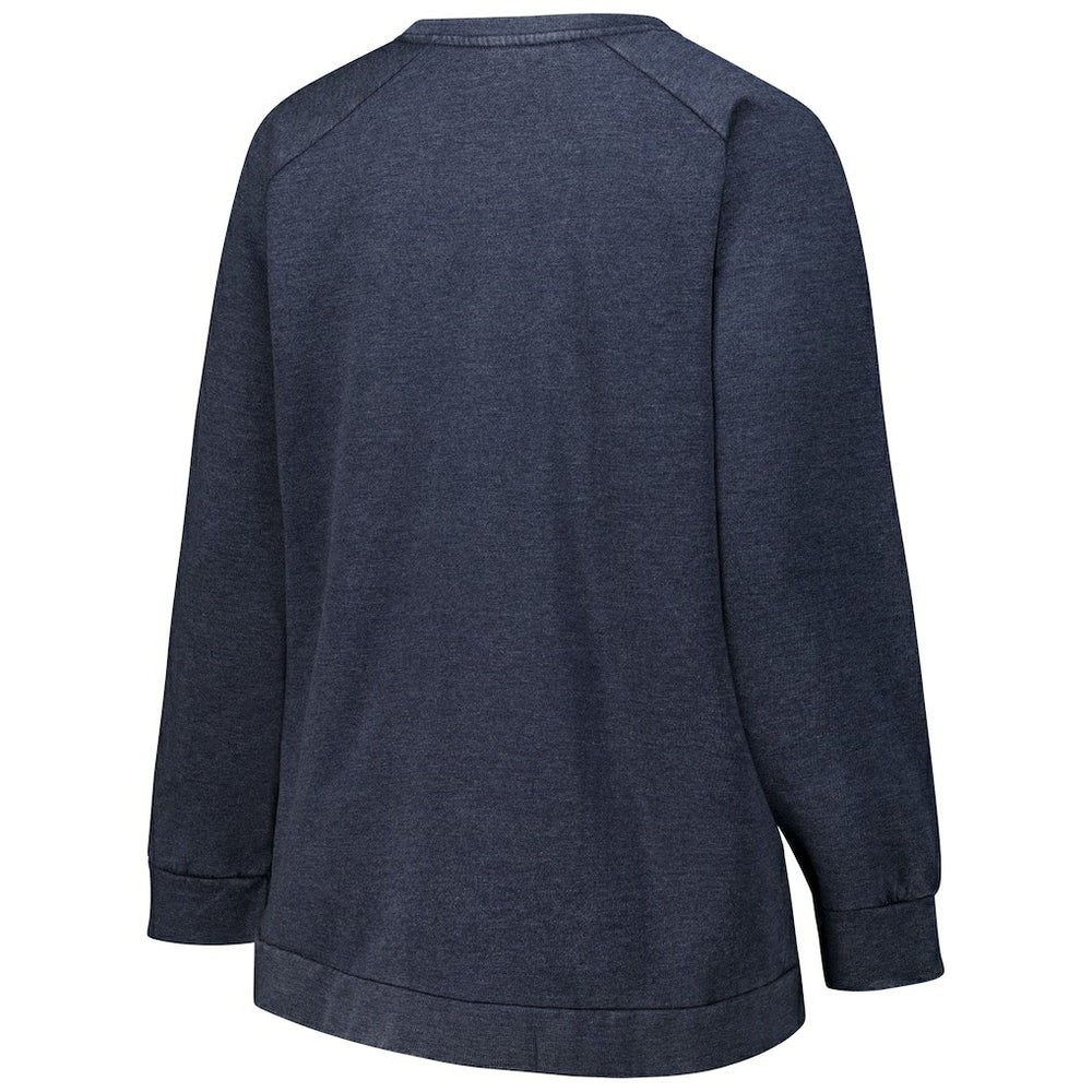 Chicago Bears Profile Women's Plus Size Acid Wash Raglan Sweatshirt Navy