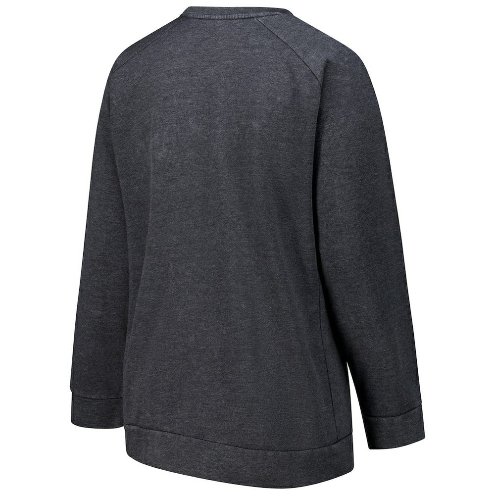 Cleveland Browns Profile Women's Plus Size Acid Wash Raglan Sweatshirt Charcoal