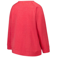 Kansas City Chiefs Profile Women's Plus Size Acid Wash Raglan Sweatshirt Red