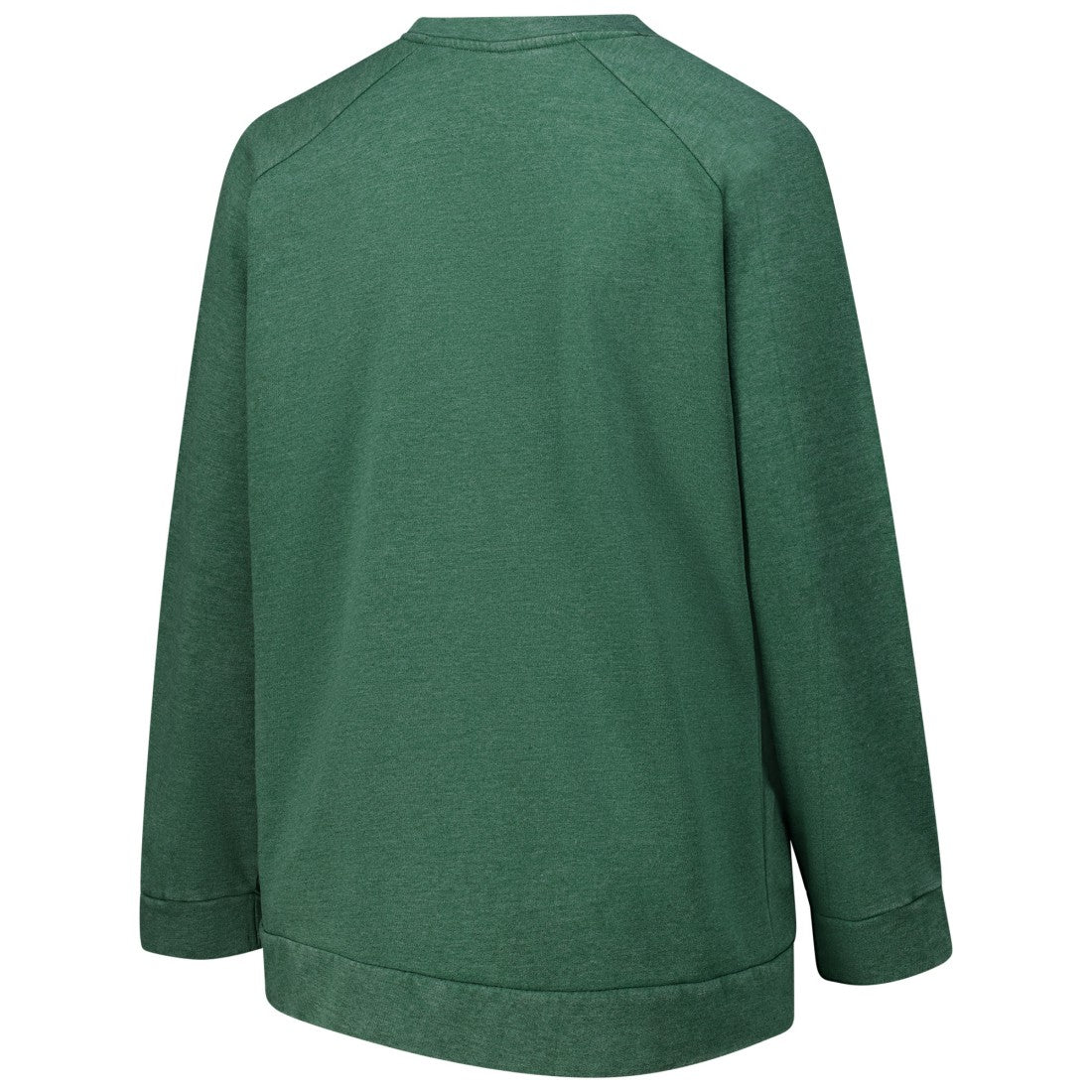 Green Bay Packers Profile Women's Plus Size Acid Wash Raglan Sweatshirt Heather Green
