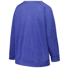 New England Patriots Profile Women's Plus Size Acid Wash Raglan Sweatshirt Royal