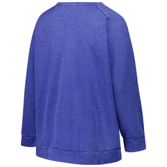 New York Giants Profile Women's Plus Size Acid Wash Raglan Sweatshirt Royal