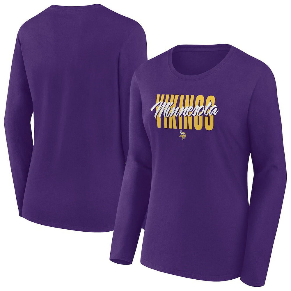 Fanatics Minnesota Vikings Women's Long Sleeve Scoop Neck T-Shirt Purple