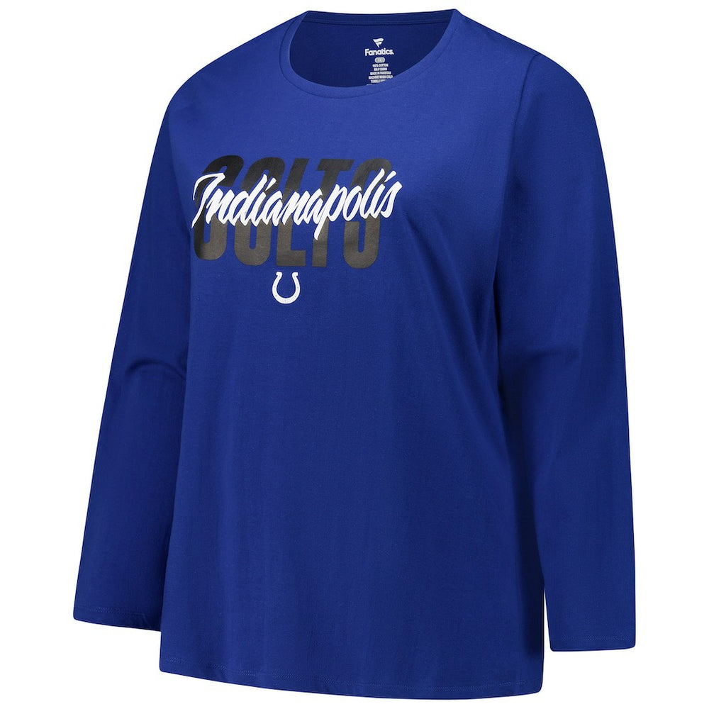Fanatics Indianapolis Colts Women's Long Sleeve Scoop Neck T-Shirt Royal
