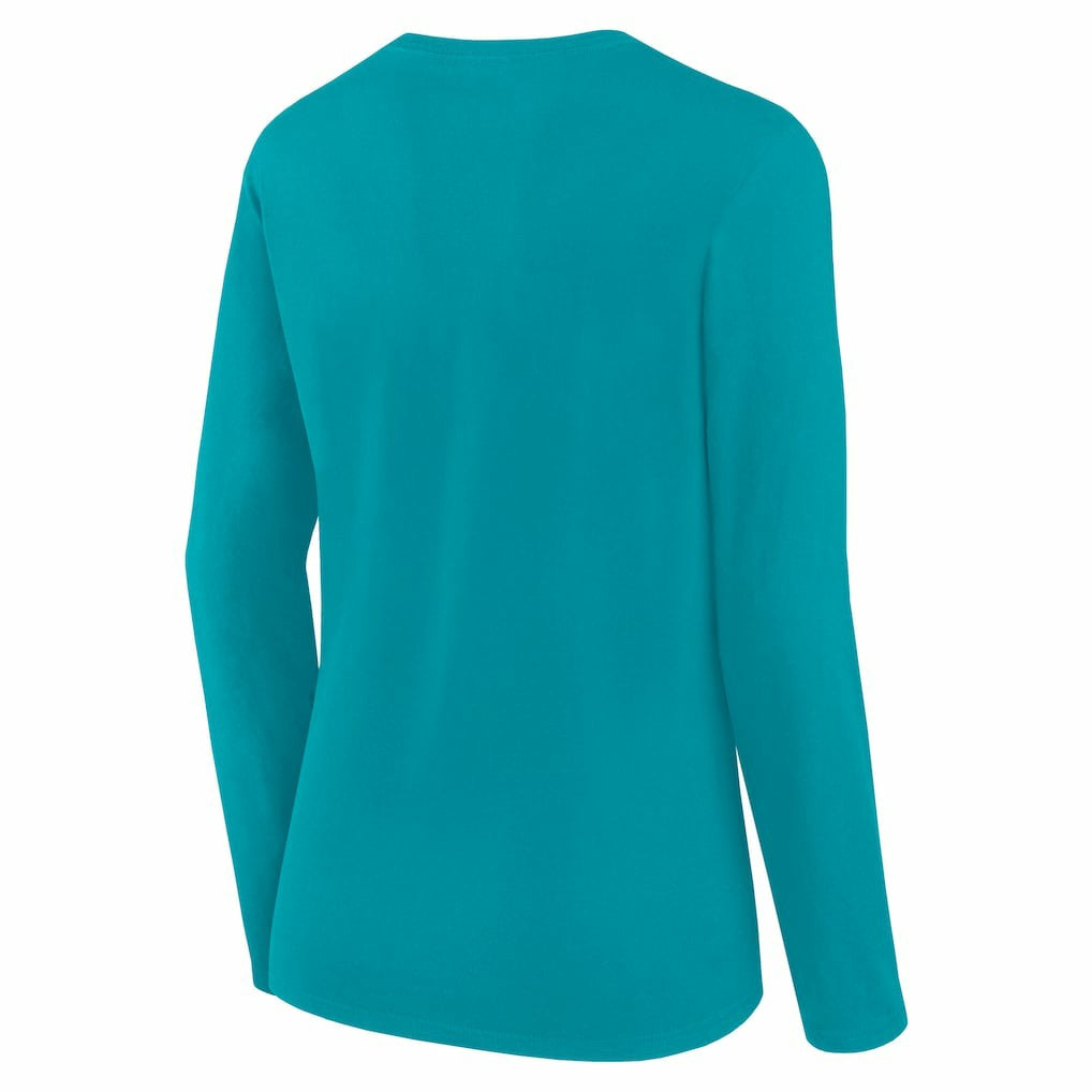 Fanatics Miami Dolphins Women's Long Sleeve Scoop Neck T-Shirt Aqua