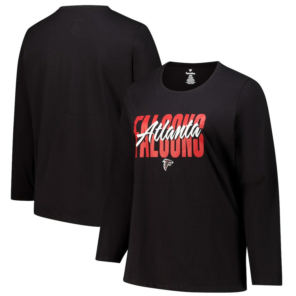 Fanatics Atlanta Falcons Women's Long Sleeve Scoop Neck T-Shirt Black