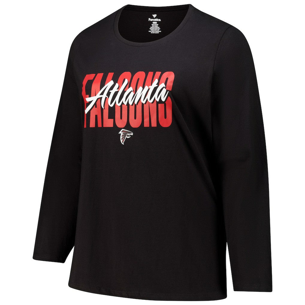 Fanatics Atlanta Falcons Women's Long Sleeve Scoop Neck T-Shirt Black