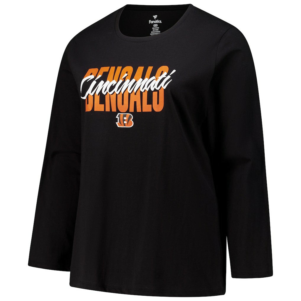 Fanatics Cincinnati Bengals Women's Long Sleeve Scoop Neck T-Shirt Black