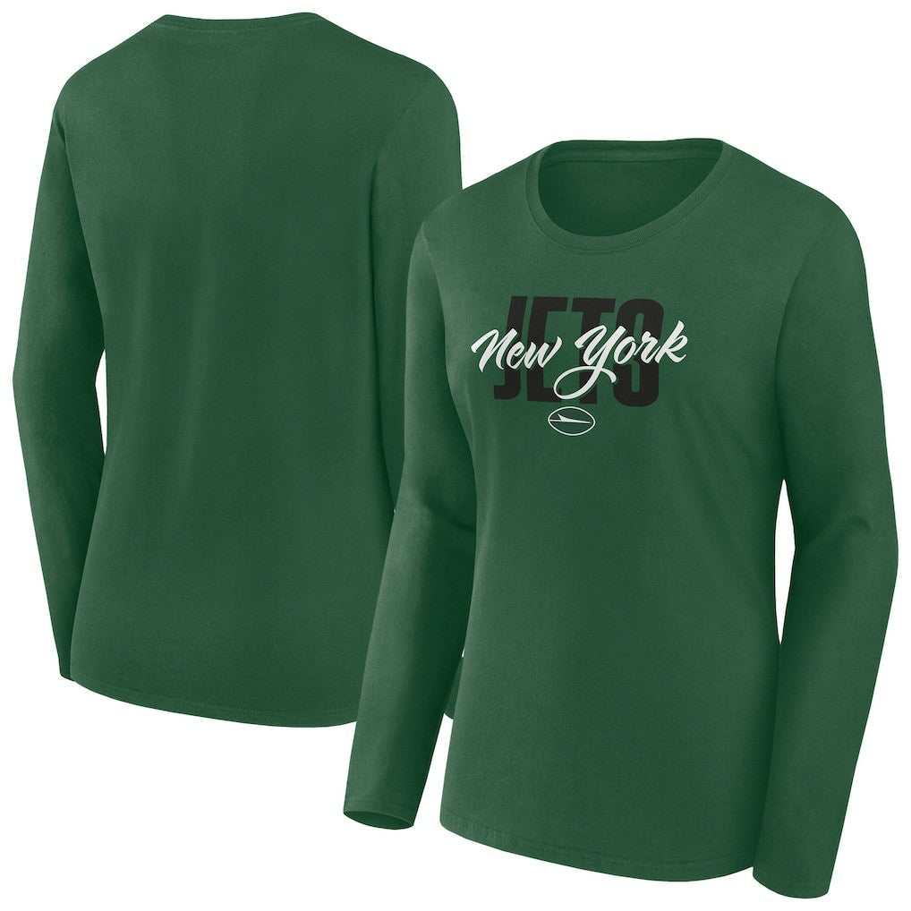 Fanatics New York Jets Women's Long Sleeve Scoop Neck T-Shirt Green