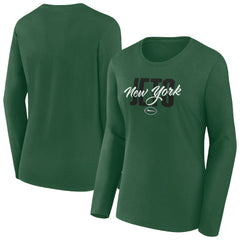 Fanatics New York Jets Women's Long Sleeve Scoop Neck T-Shirt Green