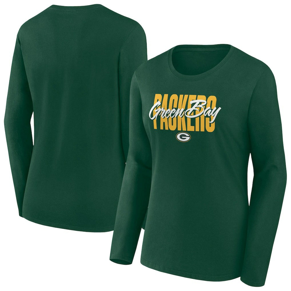 Fanatics Green Bay Packers Women's Long Sleeve Scoop Neck T-Shirt Green