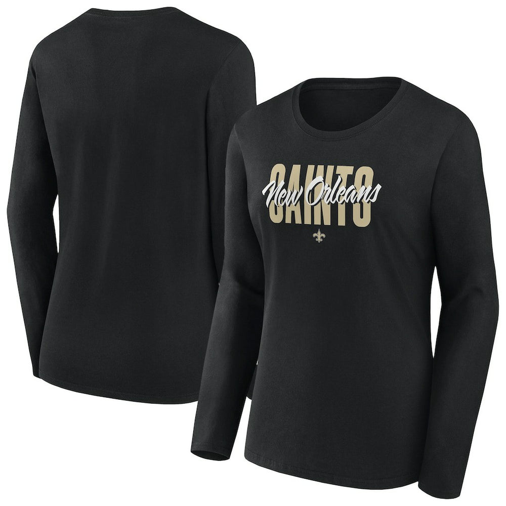 Fanatics New Orleans Saints Women's Long Sleeve Scoop Neck T-Shirt Black