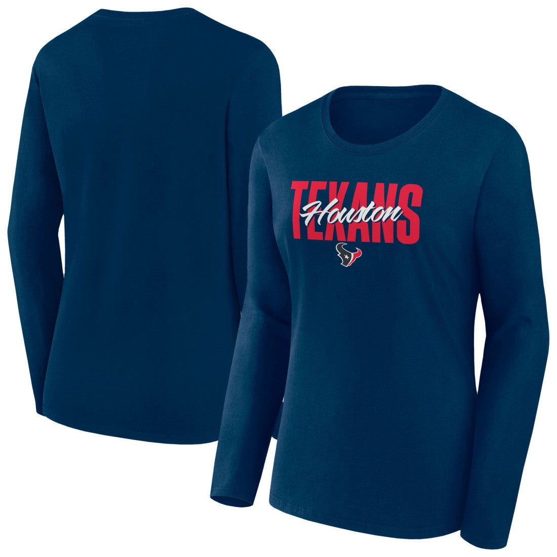 Fanatics Houston Texans Women's Long Sleeve Scoop Neck T-Shirt Navy