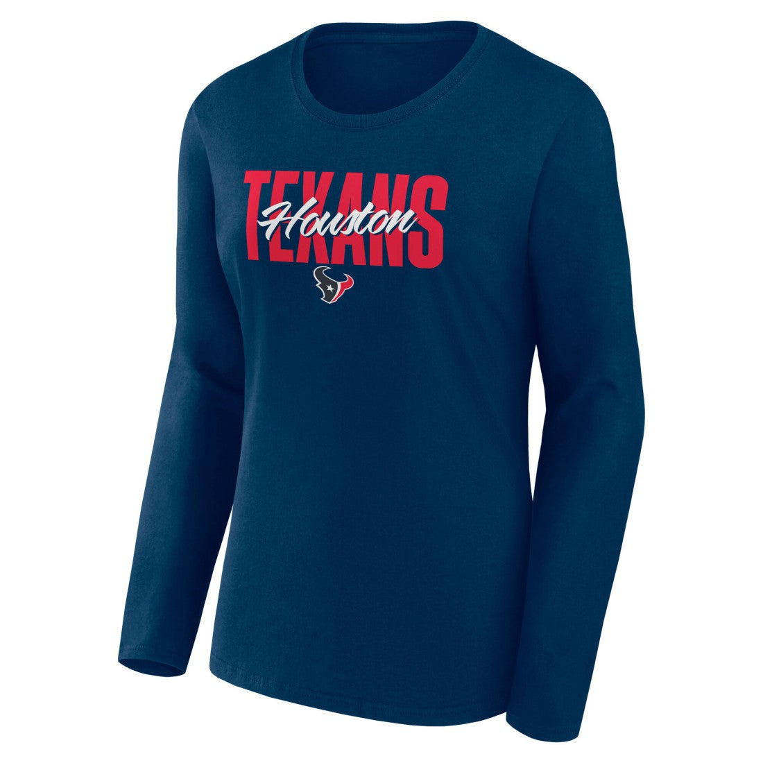 Fanatics Houston Texans Women's Long Sleeve Scoop Neck T-Shirt Navy