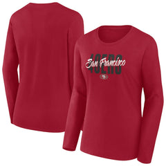 Fanatics San Francisco 49ers Women's Long Sleeve Scoop Neck T-Shirt Scarlet