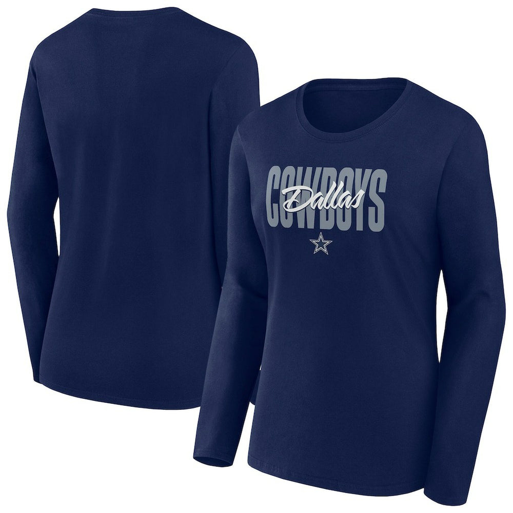 Fanatics Dallas Cowboys Women's Long Sleeve Scoop Neck T-Shirt Navy