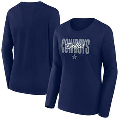 Fanatics Dallas Cowboys Women's Long Sleeve Scoop Neck T-Shirt Navy