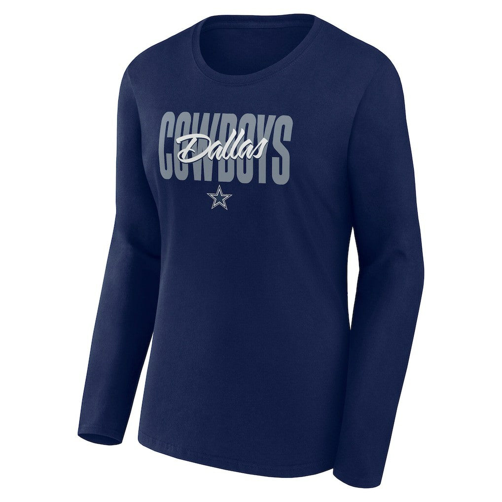 Fanatics Dallas Cowboys Women's Long Sleeve Scoop Neck T-Shirt Navy