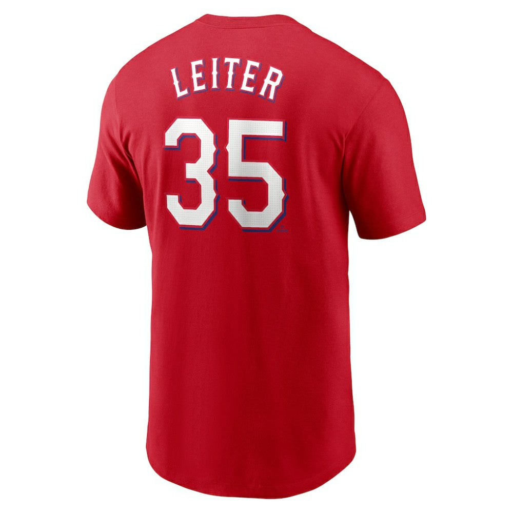 Jack Leiter Texas Rangers Nike Fuse Name & Number T-Shirt - Red - Nike on Sale