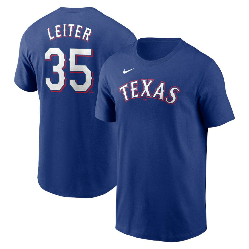 Jack Leiter Texas Rangers Nike Fuse Name & Number T-Shirt - Royal - Nike Discount