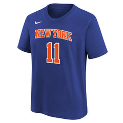 Jalen Brunson New York Knicks Youth Icon Name & Number T-Shirt Blue | Nike for sale